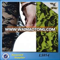 Black flower lace curtain fabric for elastic stockings